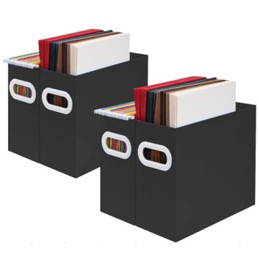Imagem de Aosric Organizador De Arquivos Suspenso, Pastas Papelão Para Tamanho Carta, Caixa Armazenamento Documentos Mesa, Caixas Suporte Portáteis Escritório, Casa, Escola, Apenas (Pacotes Com 4)