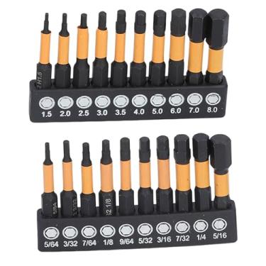 Imagem de Phefop Conjunto de Bits Hexadecimal Métrico Imperial, Broca de Ponto Dividido, MACNINADO CNC, Magnético, 20pcs Com Caixa de Armazenamento para Móveis, Garagem, Automóvel
