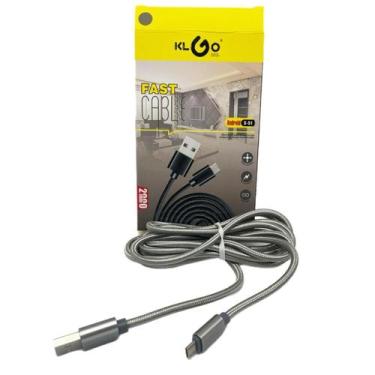 Imagem de Cabo Para Android Nylon Carregador Dados Usb 2 Metros Cinza - Tesla St