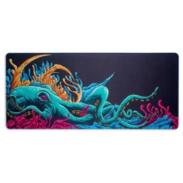 Imagem de Mousepad Hybrid Daskmat Octopus Extra Grande 900x400mm Preto Estampado - Dazz