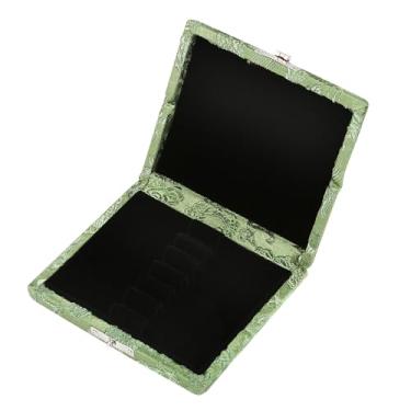 Imagem de Acouto Elegante suporte de madeira para 6 palhetas de oboé com capa de pano de seda - verde (verde)