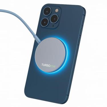 Imagem de Carregador Magnético Sem Fio 15W USB-C, Base Indução Qi Compatível Smartphones, Carregamento Wireless Portátil