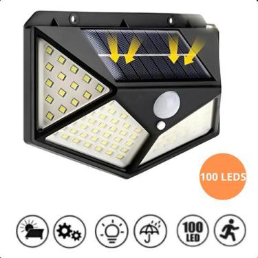 Imagem de Luminária Solar Parede 100 LEDs - Ideal para Jardim e Garagem - LIPPIN