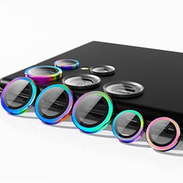 Imagem de Fewdew Protetor de lente para câmera Samsung Galaxy S23 Ultra, vidro temperado 9H [anti-arranhões] [Ultra HD] Capa protetora de tela de câmera de anel individual de metal para S23 Ultra 5G 2023