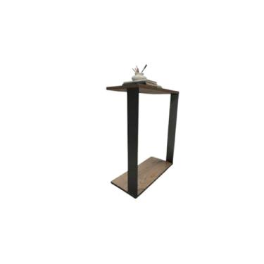 Imagem de Mesa lateral de sofá estilo industrial MDF, mesa lateral, mesa lateral de sofá