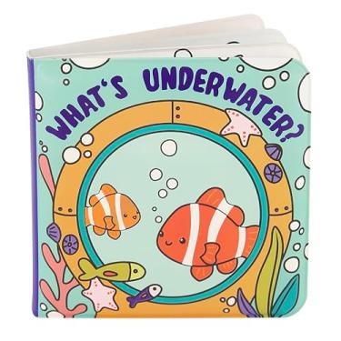 Imagem de Infantino Livro revelador de cores, livro revelador de água para bebês e crianças pequenas para diversão na hora do banho, tema oceano, sem bagunça, plástico EVA macio, páginas reutilizáveis que mudam
