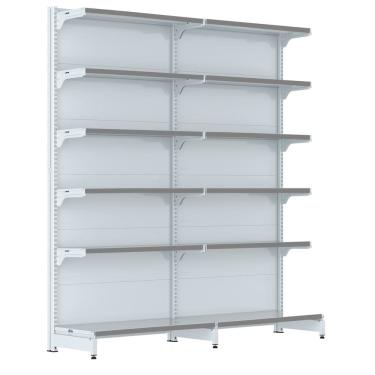 Imagem de Gondola Parede 202 Fit Farmacia Ate 2 Metros Branco Pe Cinza