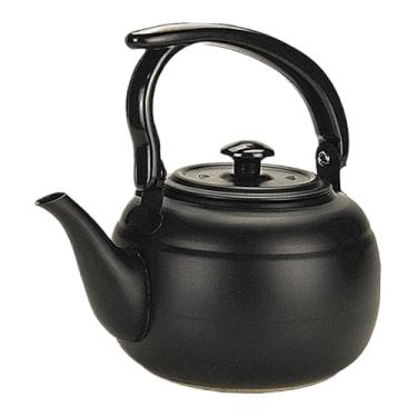 Imagem de ＫＬＫＣＭＳ Bule de chá de aço inoxidável para fogão, casa de fazenda com filtro para água fervente, bule de chá de folhas soltas para restaurante, 1.5l Preto 12x8x10cm