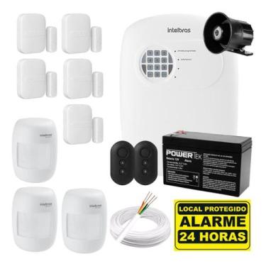 Imagem de Kit Alarme Híbrido Intelbras 8 Sensores e 100m de Cabo via Aplicativo