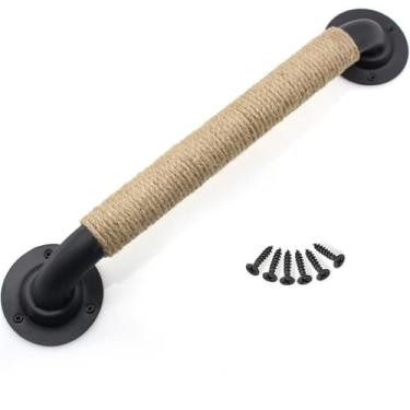 Imagem de Puxador de móveis de tubo estilo industrial, puxador de porta deslizante de madeira, preto, antigo, vintage, ferro forja