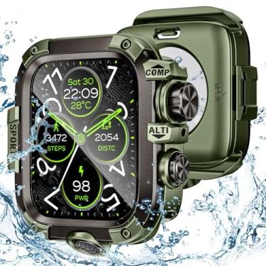 Imagem de [2 em 1] Capa Goton para Apple Watch série 10 (2024) de 46 mm com protetor de tela de vidro temperado à prova d'água, proteção de 360° de metal resistente e amortecedor de PC para iWatch, verde de 46