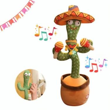 Imagem de Musical Luz Infantil Cacto Dançante Recarregável Pelúcia - Alzza