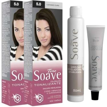 Imagem de Coloração Capilar Tonalizante Sem Amônia Tono Soave Capelli 2 Und (5.0 Castanho Claro)