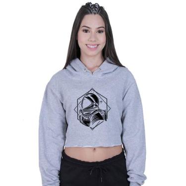 Imagem de Cropped Moletom Feminino Astronauta Nasa - Lafre, Cinza, P