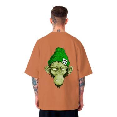 Imagem de Camiseta Oversized Masculina Chimpanzé Swag Skate - FSL.CONF, Terracot