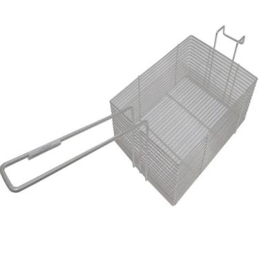 Imagem de Peneira Cesto Fritura Fritadeira Retangular Arame 24X17X9Cm - Alemtex
