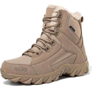 Imagem de Botas Quentes De Trekking E Caminhada Para Homens E Mulheres Botas Militares Táticas Ao Ar Livre, Khaki Warm, 12 UK