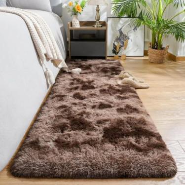 Imagem de Tapete Passadeira 1,00 x 0,60 Antiderrapante Corredor Quarto Sala Felpudo Peludo(Marrom mesclado)