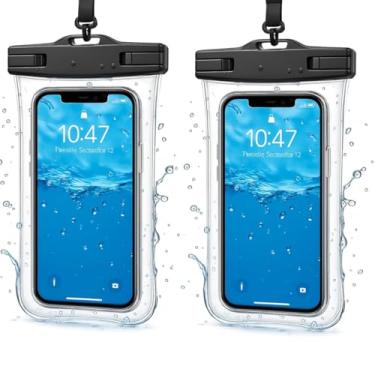 Imagem de Capa Case Kit 2 Unidades A Prova D'água Impermeável para Celular Smartphone Capinha com Alça Universal Proteção 360º Completa Sensível ao Toque (Preto)