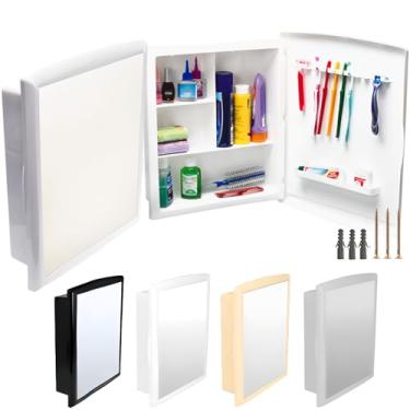 Imagem de Armario Para Banheiro Grande Com Espelho Espaçoso Imperial Luxo (Bege)