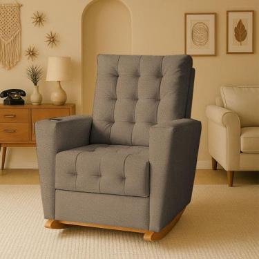 Imagem de Poltrona de Amamentação Duna com Balanço  Ideal para Quartos de Bebê -