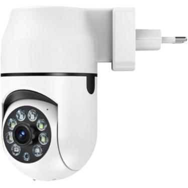 Imagem de Câmera de Segurança Tomada Sem Fio 2MP WiFi Visão 360° HD 1080p Câmera IP Infravermelho Controle via App 2 Modos de Visão Noturna Áudio Bidirecional Detecção de Movimento Premium