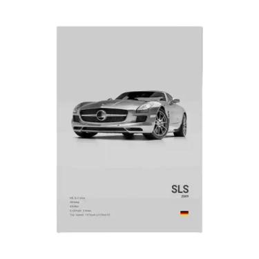 Imagem de Pôster De Carro Esportivo Luxuoso Preto E Branco, Arte Em Tela Para De
