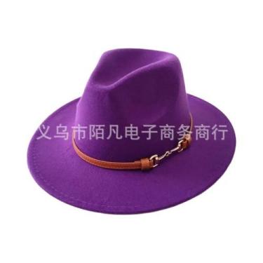 Imagem de Chapéu Feminino De Feltro De Lã Para Outono/Inverno Com Fivela Estilo 