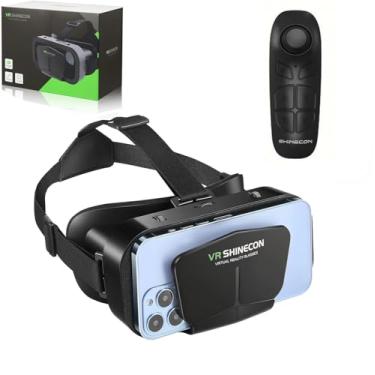 Imagem de VR Headset with Controller for iPhone and Android Phones, 3D Virtual Reality Glasses, Adjustable Goggles for Movies and Games4.7-6.5 Inch Smartphones (Controller Bundle – Black)