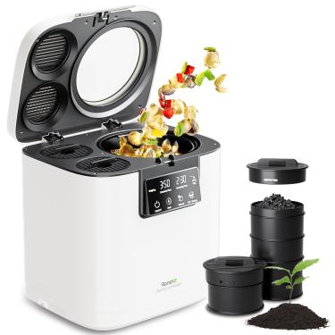 Imagem de RoneKIT Composteira Elétrica Para Cozinha, Inteligente Com Janela De Visualização Interna E Externa/Sem Cheiro/Baixo Ruído/Autolimpeza, Máquina, Transforma Resíduos Alimentos Em Fertilizante Jardim,