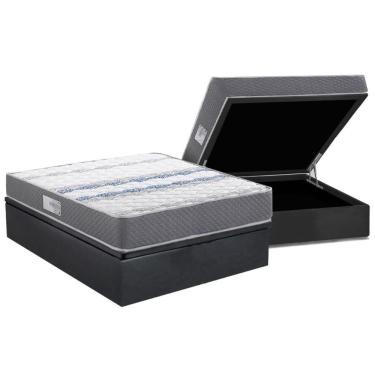 Imagem de Cama Box Baú Casal: Colchão Anatômico Herval D60 / AG65 Timeless + Base CRC Suede Gray...