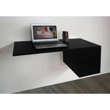 Imagem de Escrivaninha Suspensa Mesa Para Computador Ou Notebook Escritório Pret