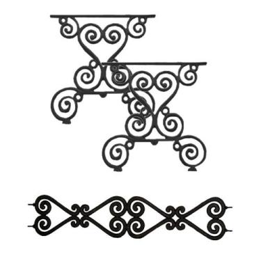 Imagem de Kit Par Pé De Mesa E Trava Churrasqueira Ferro Fundido N02. - FUNDIÇAO