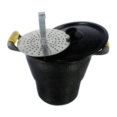 Imagem de Cuscuzeiro Panela Alumínio Fundido Craqueado Preto N20 - DIVIFORTE