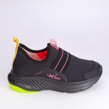 Imagem de Tênis Infantil Feminino Esportivo Super Leve  Preto Pink