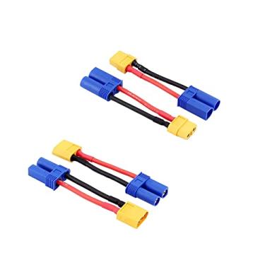 Imagem de Wmzjnljy XT60/XT-60 para EC5 macho fêmea adaptador de conector RC para bateria LiPO com cabo de 14awg 5 cm (W23-4)