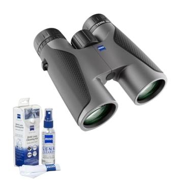 Imagem de ZEISS Conjunto de binóculos Terra ED 10 x 42, leve, compacto, brilhante, UHD de alta potência (cinza), kit de cuidados com lentes de microfibra e spray (2 itens)