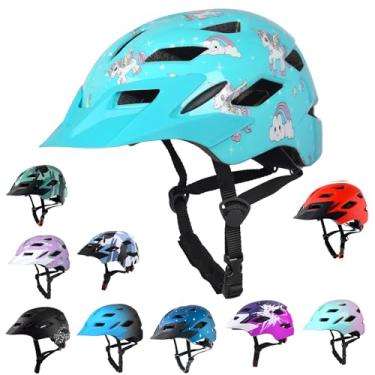 Imagem de Bavilk Capacete de bicicleta infantil, meninos, meninas, com luz de LED, viseira destacável para crianças, jovens, adolescentes, multiesportivos, para patinação, ciclismo, scooter, skate ajustável e