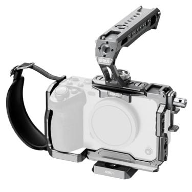Imagem de SIRUI Kit de gaiola de câmera para Sony FX 3 FX30 com alça superior braçadeira de cabo para trilho HDMI NATO, placa QR para Arca-Swiss, design modular compatível com alça Sony XLR, cinza