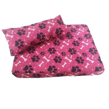 Imagem de Cama Pet Caminha Para Cachorro e Gato C/ZIPER Colchão Fundo Impermeável com Travesseiro(PINK COM TRAVESSEIRO,70X50)