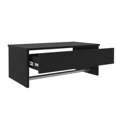 Imagem de Penteadeira Suspensa com Gaveta - 60x30cm, Branco ou Preto - Multiuso para Apartamento (Preto c/Barra)