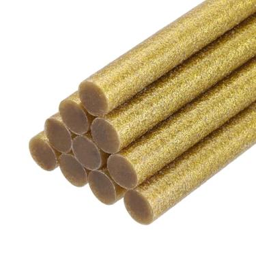 Imagem de PATIKIL Bastões de cola quente para pistola de cola, 10 peças de adesivos coloridos de derretimento a quente para projetos de artesanato DIY, decoração de arte, reparos domésticos, amarelo dourado (20