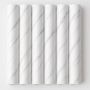 Imagem de Papel De Parede Adesivo Marmore Branco 5m Cobre 2,25m2 Paredes Moveis Portas