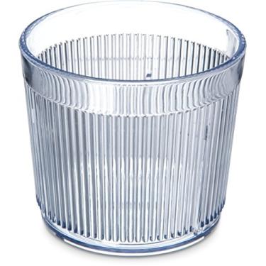 Imagem de Copo SAN Carlisle 402907 Crystalon Stack-All com nervuras de qualidade de restaurante, resistente à quebra, plástico livre de BPA, 275 g, transparente (pacote com 48)