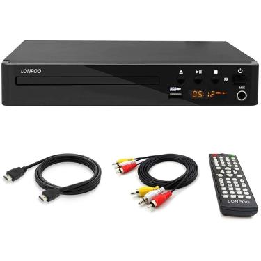 Imagem de Reprodutor de DVD HD Multirregional com Saída HDMI e AV e Entrada USB 2.0 e Microfone - Design Compacto