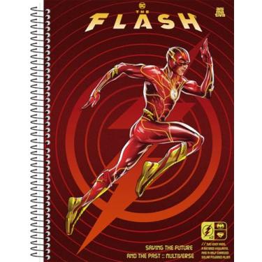 Imagem de Caderno Universitário Animativa, 1 matéria, Capa dura, 80 folhas, The Flash, Pacote com 4 unidades