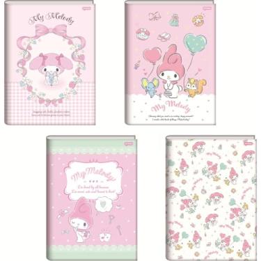 Imagem de Kit de Caderno Brochurão, Jandaia, Capa Dura, My Melody, 80 Folhas, Pacote com 5