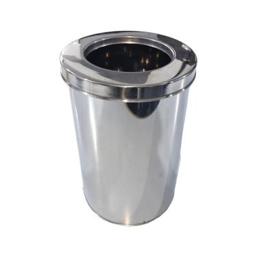 Imagem de Cesto Lixeira Em Aço Inox Com Aro Cozinha Banheiro 7 Litros