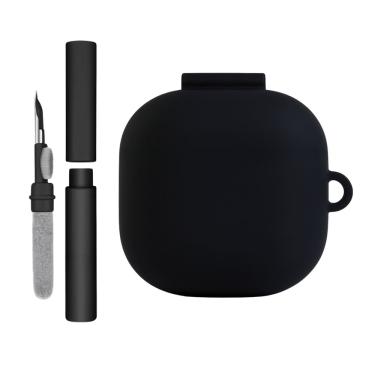 Imagem de Kit Caneta de Limpeza e Capa Protetora Nerdcase Compatível com Samsung Galaxy Buds FE, Buds Core, Buds 2, Live e Pro, Silicone, Preto