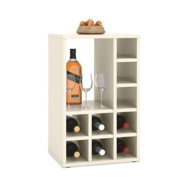 Imagem de Mesa lateral sala adega bar aparador retrátil cor off white